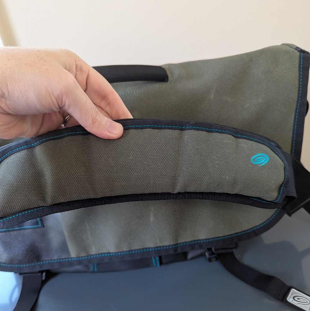Timbuk2 Stork Messenger Diaper Bag Green Coated‎ Canvas - Picture 6 of 15